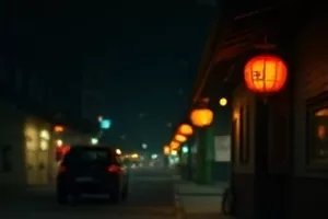 《夜色温柔》封面，路灯下的一条空旷街道