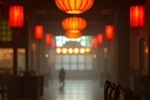《一碗汤的距离》封面，两扇相邻的厨房门与冒着热气的汤碗